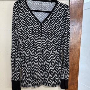 Little Sleepies Black and White Chevron Pajama Top